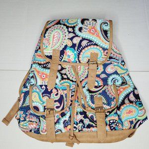 Viv & Lou Emerson Backpack Paisley Spring Class School Pockets Zippers Casual
